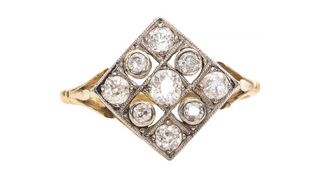 Vintage + 1915 Edwardian Old Mine Diamond Ring