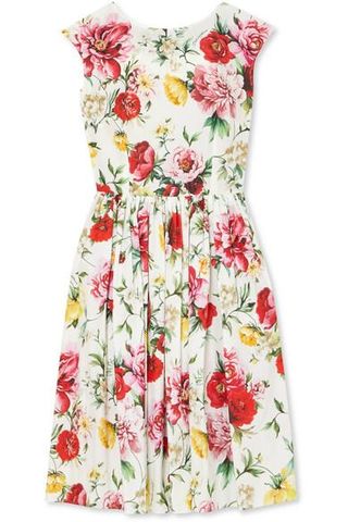 Dolce & Gabbana + Floral-Print Cotton Dress