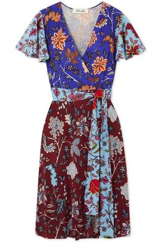 Diane von Furstenberg + Flutter Floral-Print Silk-Jersey Wrap Dress