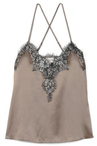 Cami NYC + The Gisele Metallic Lace-Trimmed Silk-Charmeuse Camisole