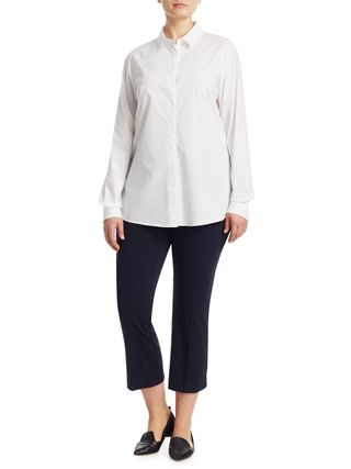 Marina Rinaldi + Long-Sleeve Button-Down Shirt