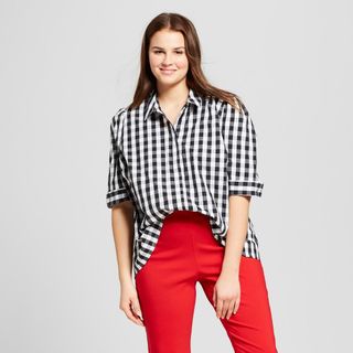 Who What Wear + 3/4-Sleeve Button-Up Tunic