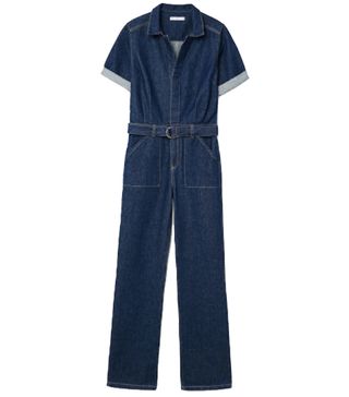 Mango + Belt Denim Jumpsuit