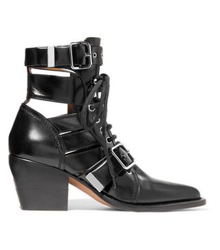 Chloé + Rylee Cutout Leather Ankle Boots