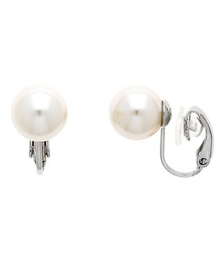 Finesse + Glass Full Faux Pearl Clip-On Earrings