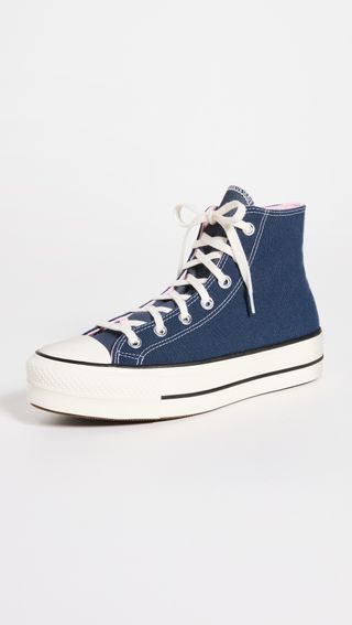 Converse + Chuck Taylor All Star Lift Platform Denim Fashion Sneakers