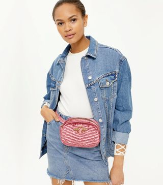 Topshop + Queenie Quilted Velvet Bum Bag