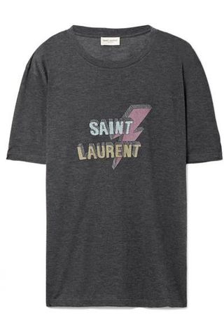 Saint Laurent + Printed Jersey T-Shirt