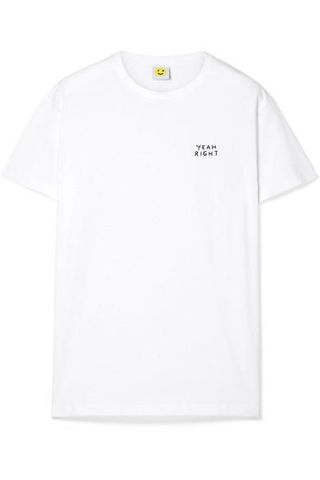Yeah Right NYC + Embroidered Cotton-Jersey T-Shirt