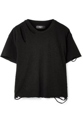 AMIRI + Slash Distressed Cotton-Jersey T-Shirt