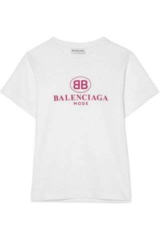 Balenciaga + Printed Cotton-Jersey T-Shirt