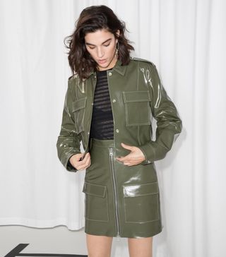 
Other Stories + Patent Leather Utilitarian Jacket