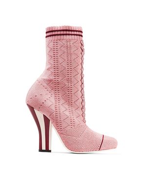 Fendi + Metallic Stretch-knit Sock Boots