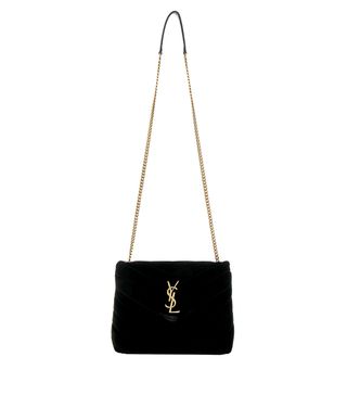 Saint Laurent + Small Velvet Monogramme Loulou Chain Bag