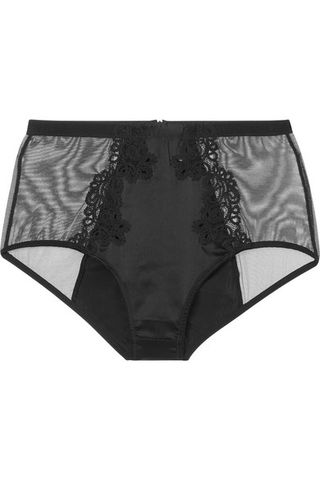 Adina Reay + Jess Lace-Trimmed Stretch-Tulle and Satin Briefs