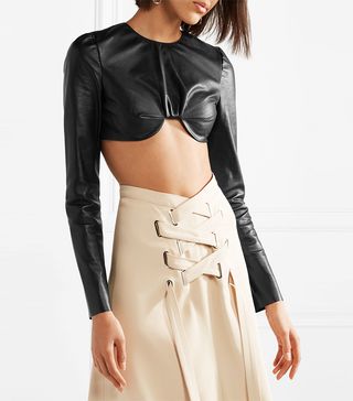 TRE + Cropped Leather Top