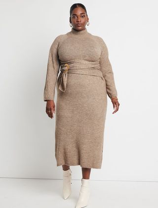 Eloquii + Belted Sweater Dress