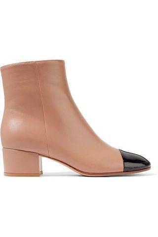 Gianvito Rossi + 45 Two-Tone Leather Ankle Boots