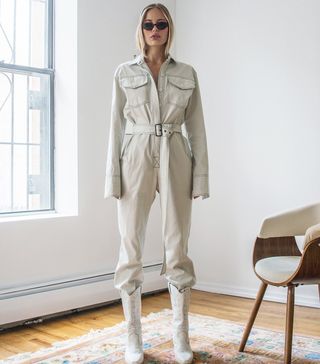 Orseund Iris + Workwear Jumpsuit in Off-White