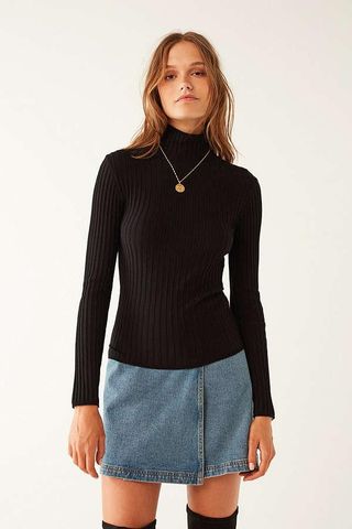 Silence and Noise + Macy Ribbed Knit Turtleneck Sweater