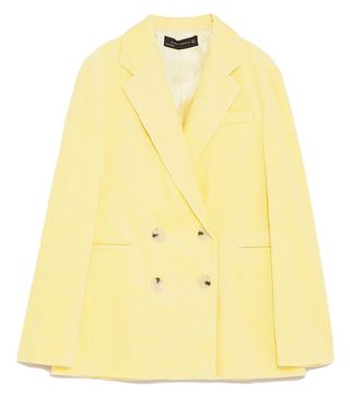 Zara + Double Breasted Corduroy Blazer