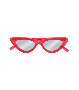 Le Specs x Adam Selman + The Last Lolita Cat-Eye Acetate Mirrored Sunglasses