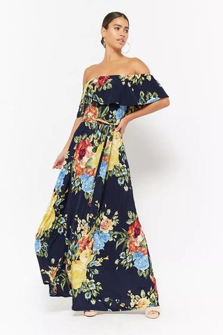 Forever 21 + Floral Off-the-Shoulder Maxi Dress