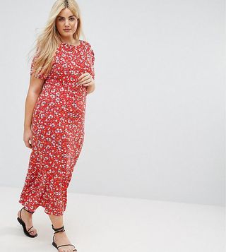 ASOS Curve + City Maxi Tea Dress in Floral Print