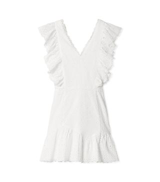 LoveShackFancy + Alanis Ruffled Broderie Anglaise Cotton Mini Dress