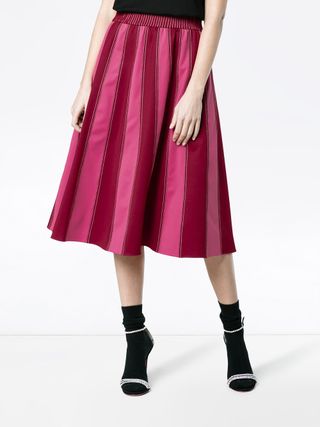 Valentino + A-Line Midi Skirt With Contrasting Panels
