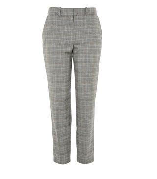Topshop + Checked Tapered Leg Trousers
