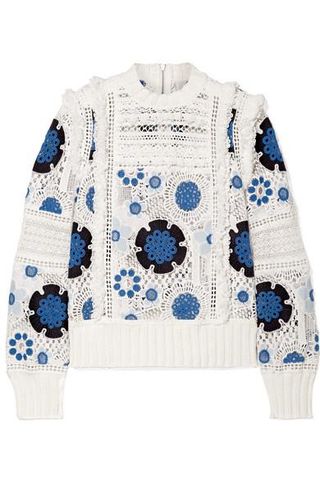 Sea + Figgy Crocheted Cotton Sweater