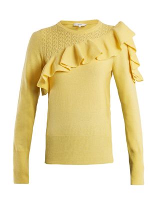 Erdem + Dharma Ruffle-Trimmed Knit Sweater