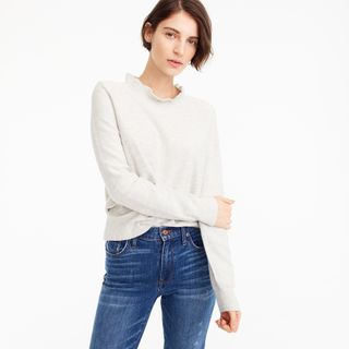 J.Crew + Ruffle Neck Pullover Sweater