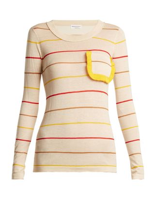 Sonia Rykiel + Ruffle-Trim Striped Sweater