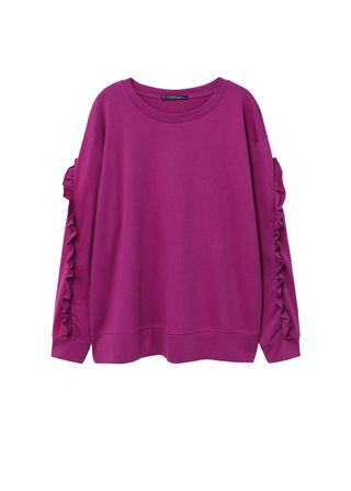 Violeta by Mango + Ruffled Sleeves Sweatshirt