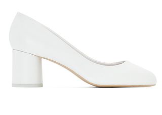 Mademoiselle R + White Leather Ballet Pumps