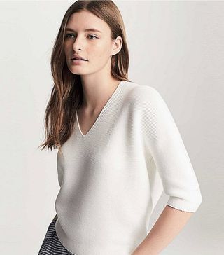 Uniqlo + Women's 3d Cocoon Silhouette 3/4 Sleeve Sweater, Navy, XS