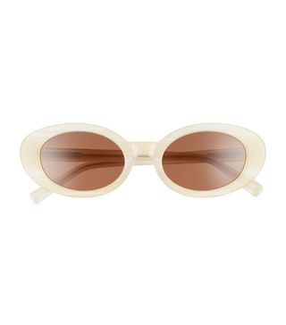 Elizabeth and James + Mckinely 51Mm Oval Sunglasses in White/Rose