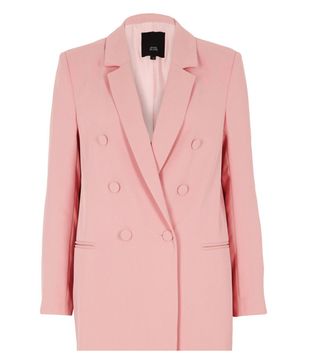 River Island + Pink Double Breasted Style Blazer