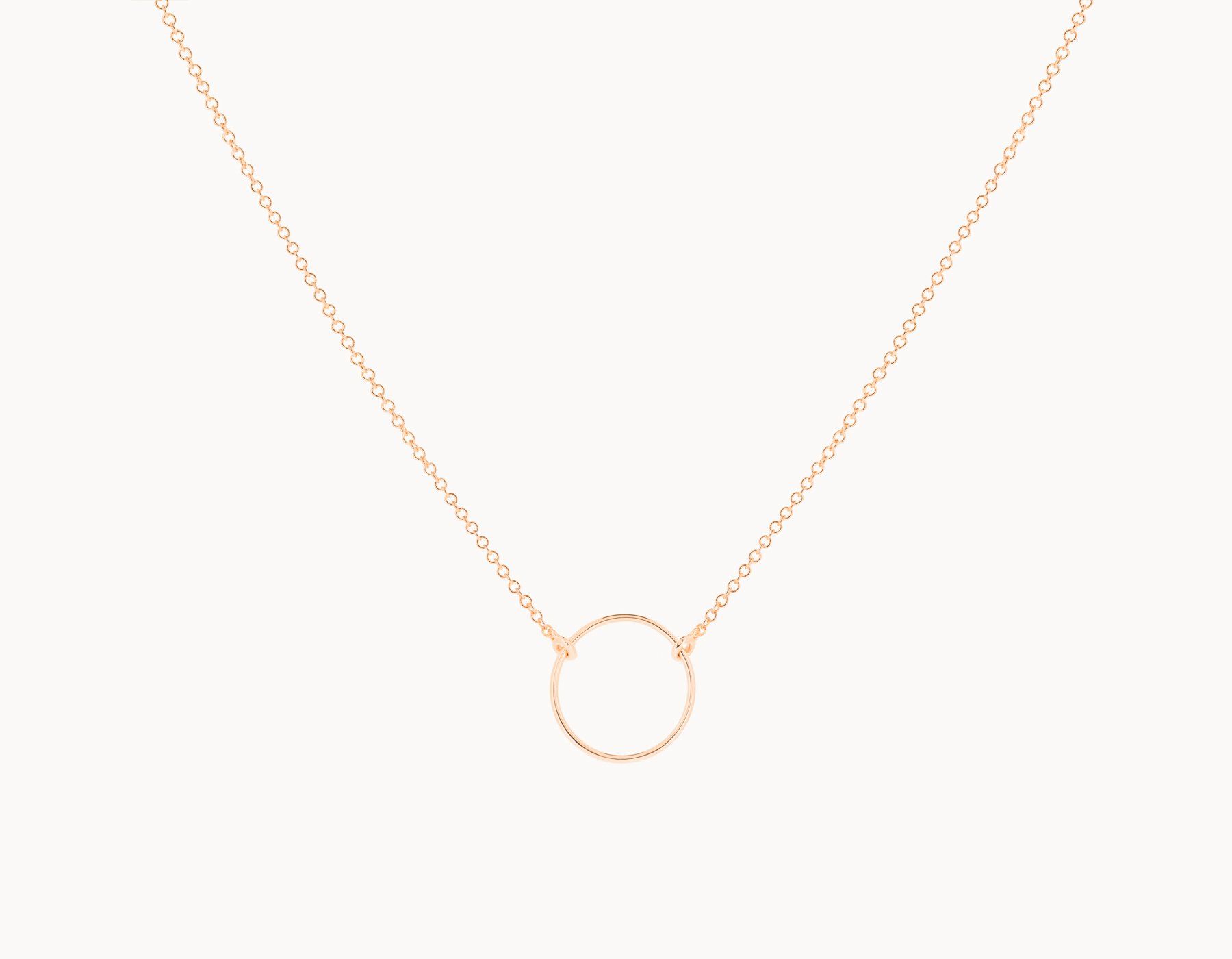 Vrai & Oro + Circle Necklace in Rose Gold