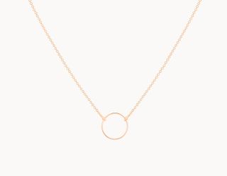 Vrai & Oro + Circle Necklace in Rose Gold