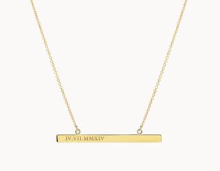 Vrai & Oro + Bar Necklace in 14k Gold