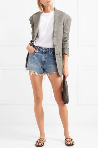 Alexander Wang + Bite Frayed Denim Shorts