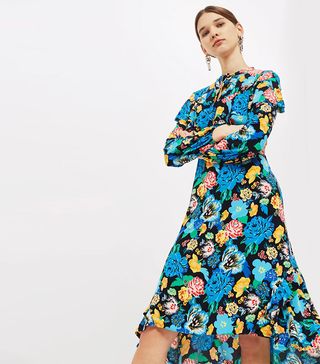 Topshop + Alpha Floral Frill Dress