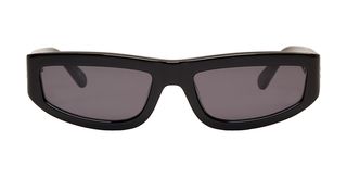 Stella McCartney + Black Slim Rectangular Sunglasses