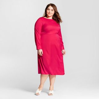 Who What Wear + Long-Sleeve Midi Dress
