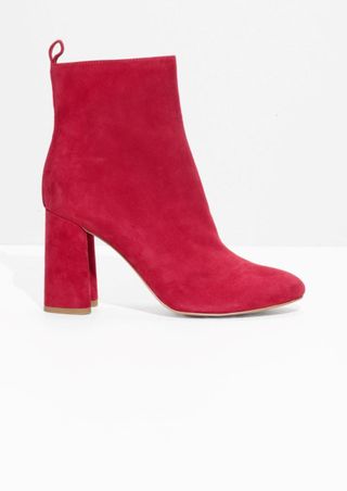 & Other Stories + Sculpted Heel Suede Boots