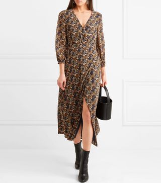 Madewell + Wrap-Effect Floral-Print Georgette Maxi Dress