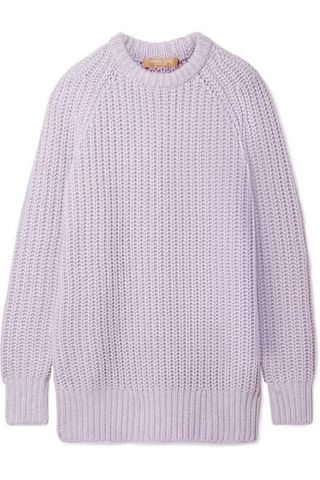 Michael Kors + Ribbed Cashmere and Linen-Blend Sweater
